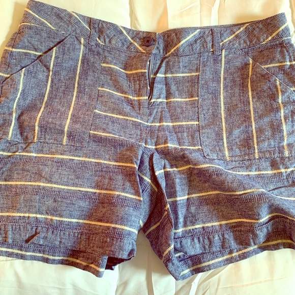 Loft blue and white striped linen shorts - Picture 1 of 4